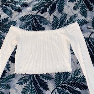 Off the shoulder white crop top